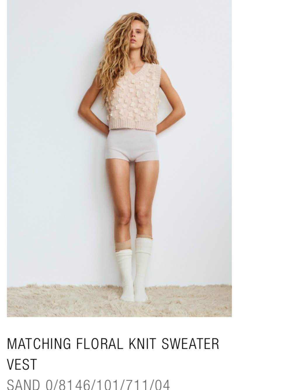 NWT-ZARA Floral Knit Sweater Vest